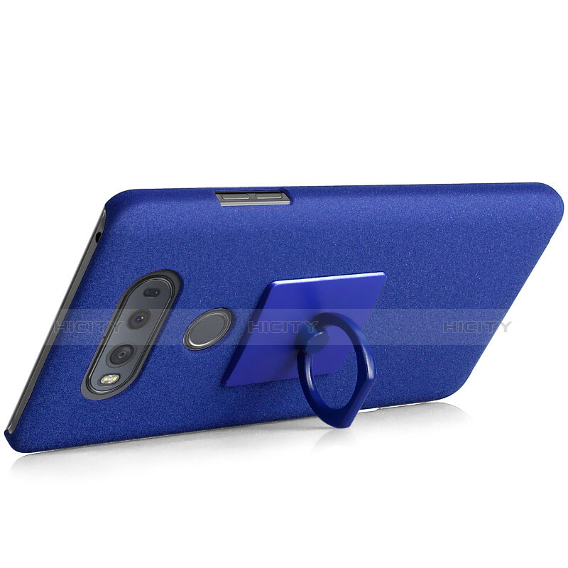 Custodia Plastica Rigida Sabbie Mobili con Anello Supporto per LG V20 Blu