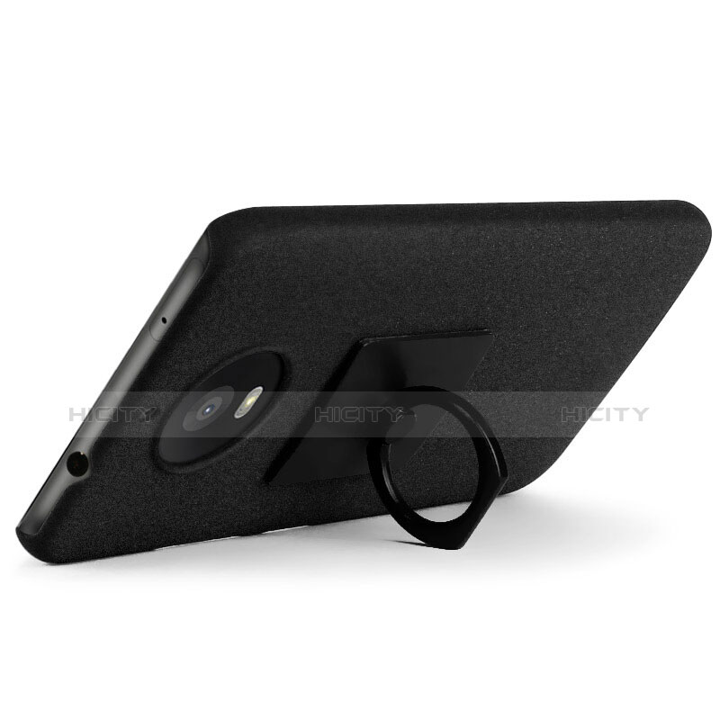 Custodia Plastica Rigida Sabbie Mobili con Anello Supporto per Motorola Moto G5S Nero