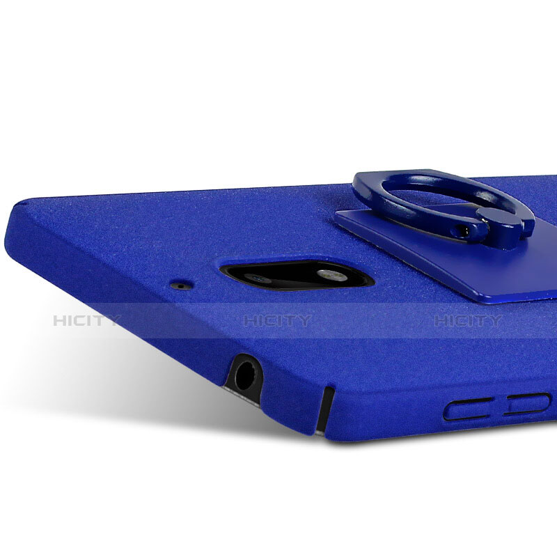 Custodia Plastica Rigida Sabbie Mobili con Anello Supporto per Nokia 6 Blu