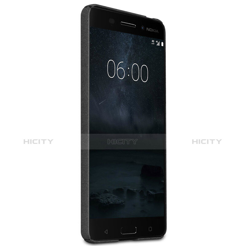 Custodia Plastica Rigida Sabbie Mobili con Anello Supporto per Nokia 6 Nero