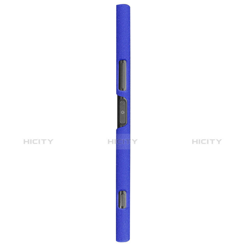 Custodia Plastica Rigida Sabbie Mobili con Anello Supporto per Sony Xperia XZ1 Blu