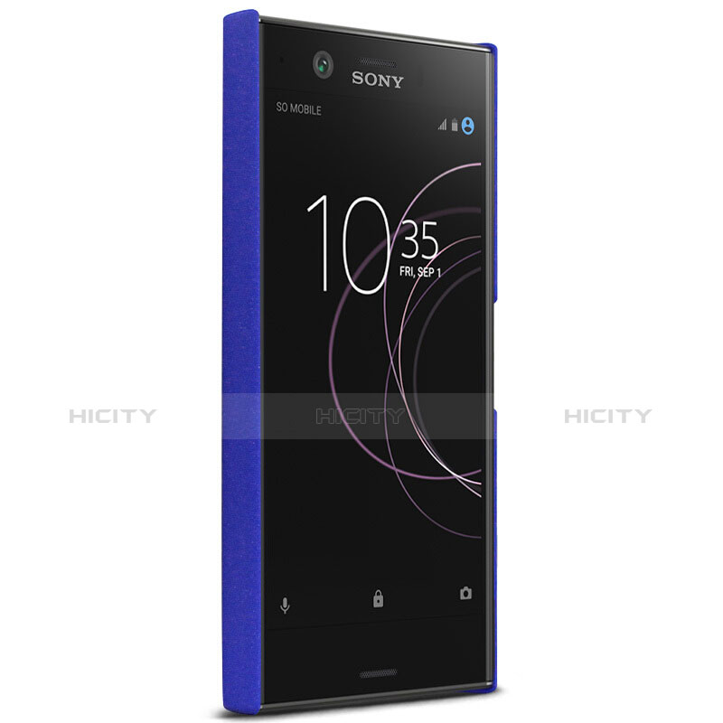 Custodia Plastica Rigida Sabbie Mobili con Anello Supporto per Sony Xperia XZ1 Compact Blu