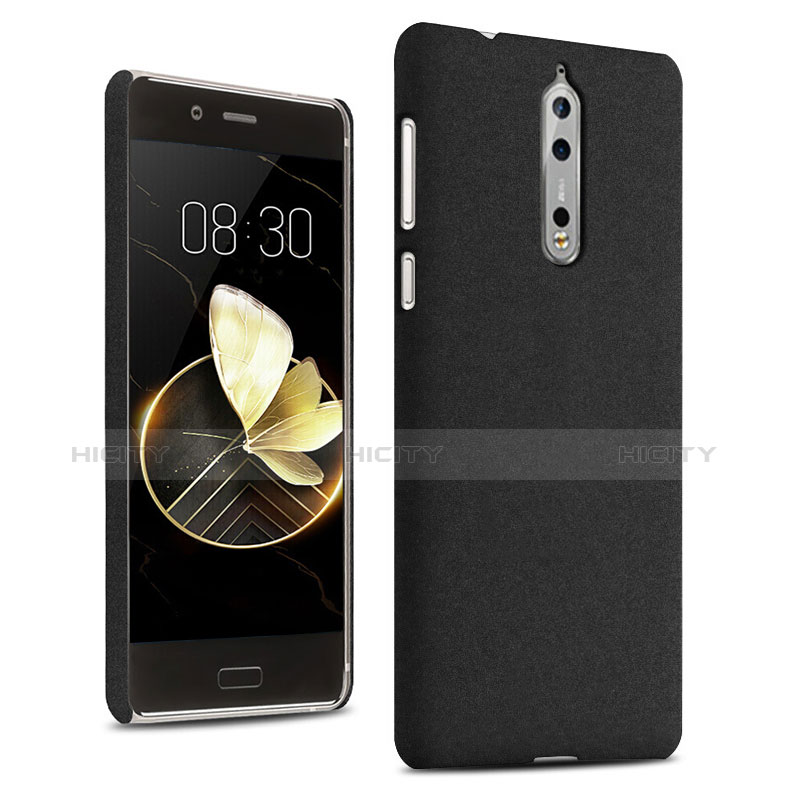 Custodia Plastica Rigida Sabbie Mobili per Nokia 8 Nero