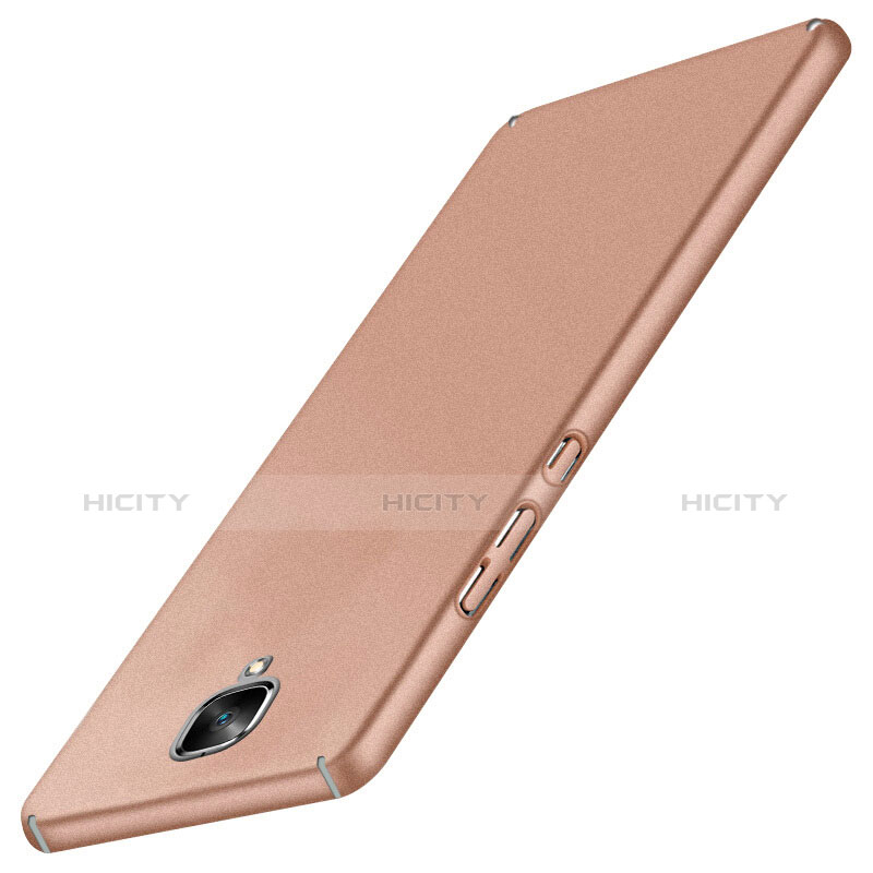Custodia Plastica Rigida Sabbie Mobili per OnePlus 3 Oro Rosa