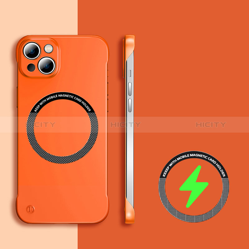 Custodia Plastica Rigida Senza Cornice Cover Opaca con Mag-Safe Magnetic per Apple iPhone 14 Arancione
