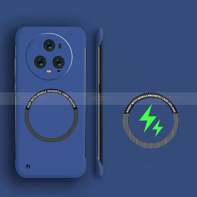 Custodia Plastica Rigida Senza Cornice Cover Opaca con Mag-Safe Magnetic per Huawei Honor Magic5 Pro 5G Blu