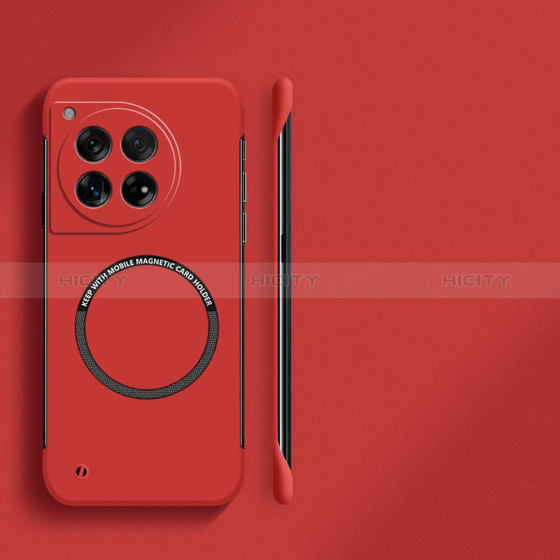 Custodia Plastica Rigida Senza Cornice Cover Opaca con Mag-Safe Magnetic per OnePlus 12R 5G Rosso
