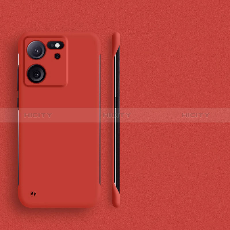 Custodia Plastica Rigida Senza Cornice Cover Opaca per Xiaomi Mi 13T 5G Rosso