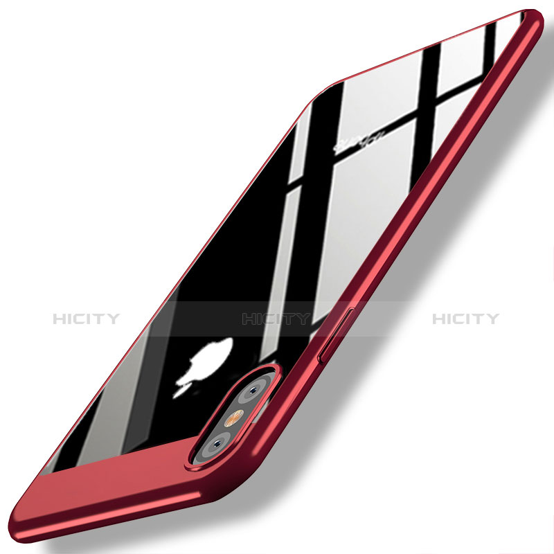 Custodia Plastica Rigida Specchio M01 per Apple iPhone X Rosso