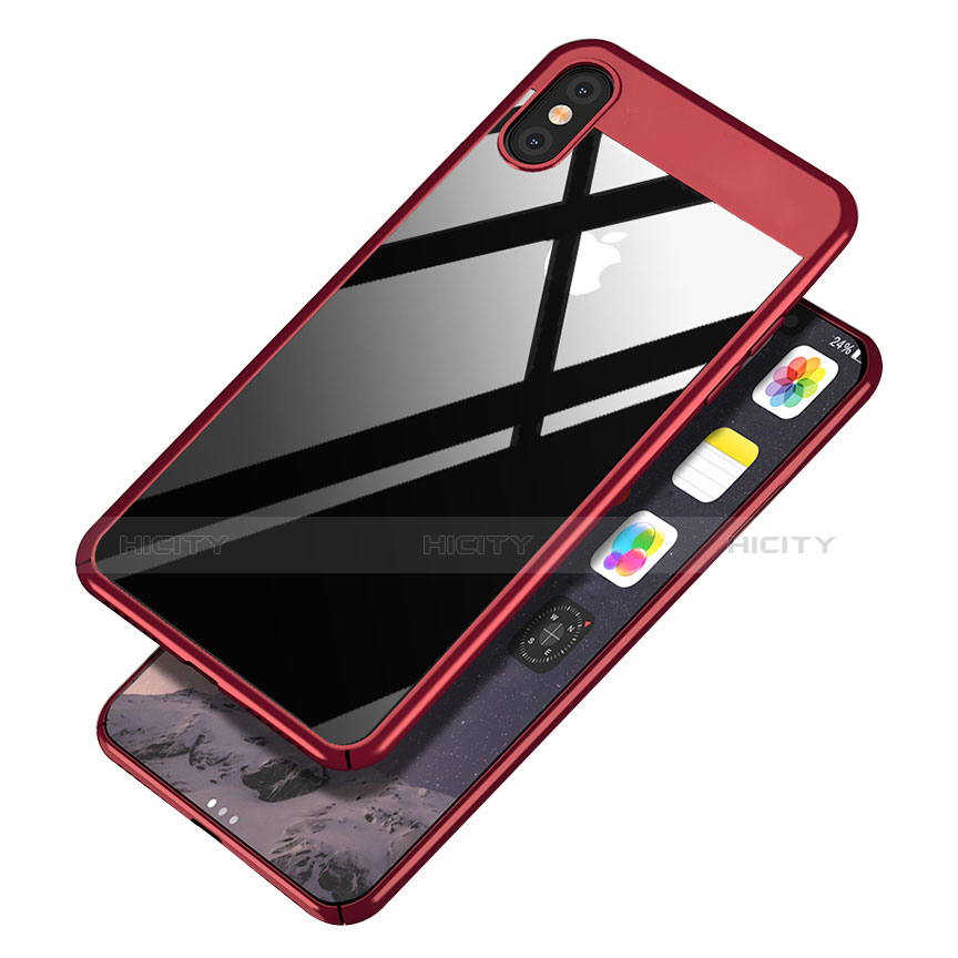 Custodia Plastica Rigida Specchio M01 per Apple iPhone Xs Max Rosso