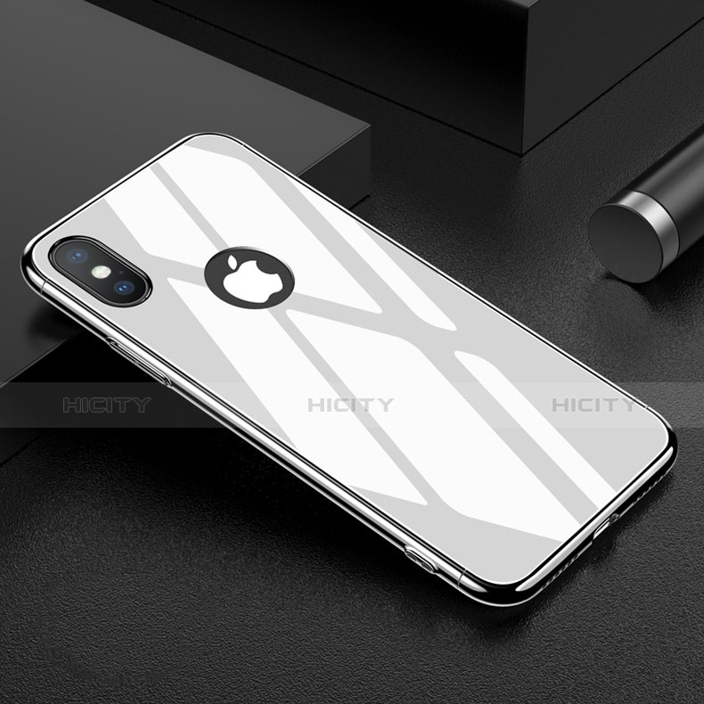 Custodia Plastica Rigida Specchio per Apple iPhone X Bianco