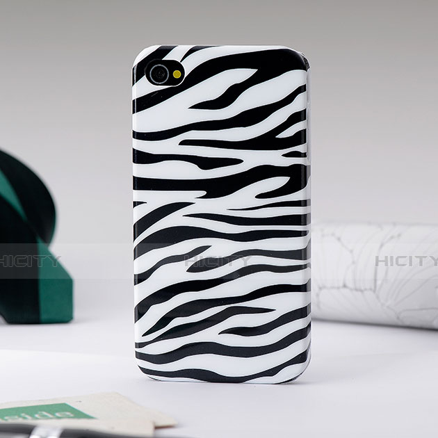 Custodia Plastica Rigida Zebra per Apple iPhone 4S Nero
