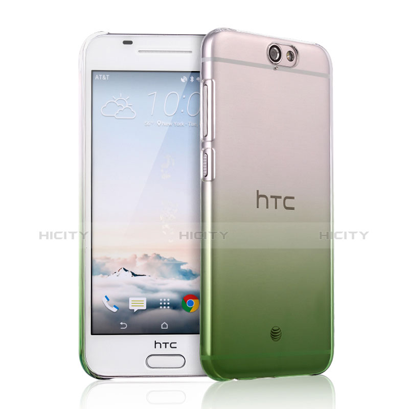 Custodia Plastica Trasparente Rigida Sfumato per HTC One A9 Verde