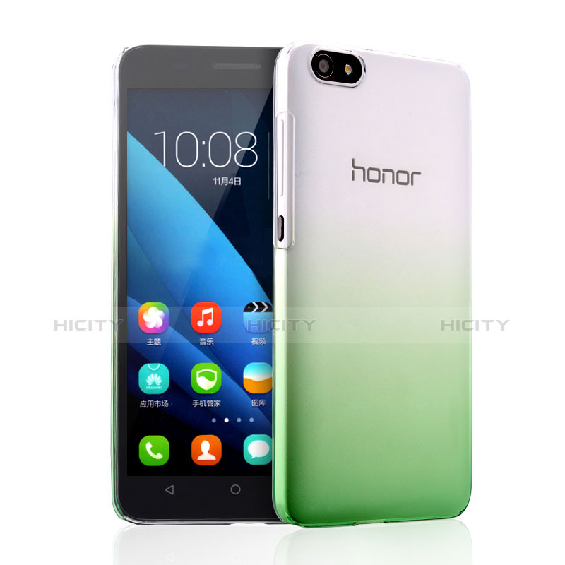 Custodia Plastica Trasparente Rigida Sfumato per Huawei Honor 4X Verde