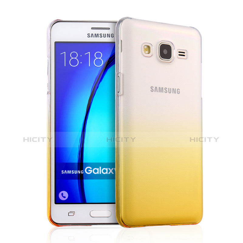 Custodia Plastica Trasparente Rigida Sfumato per Samsung Galaxy On5 Pro Giallo