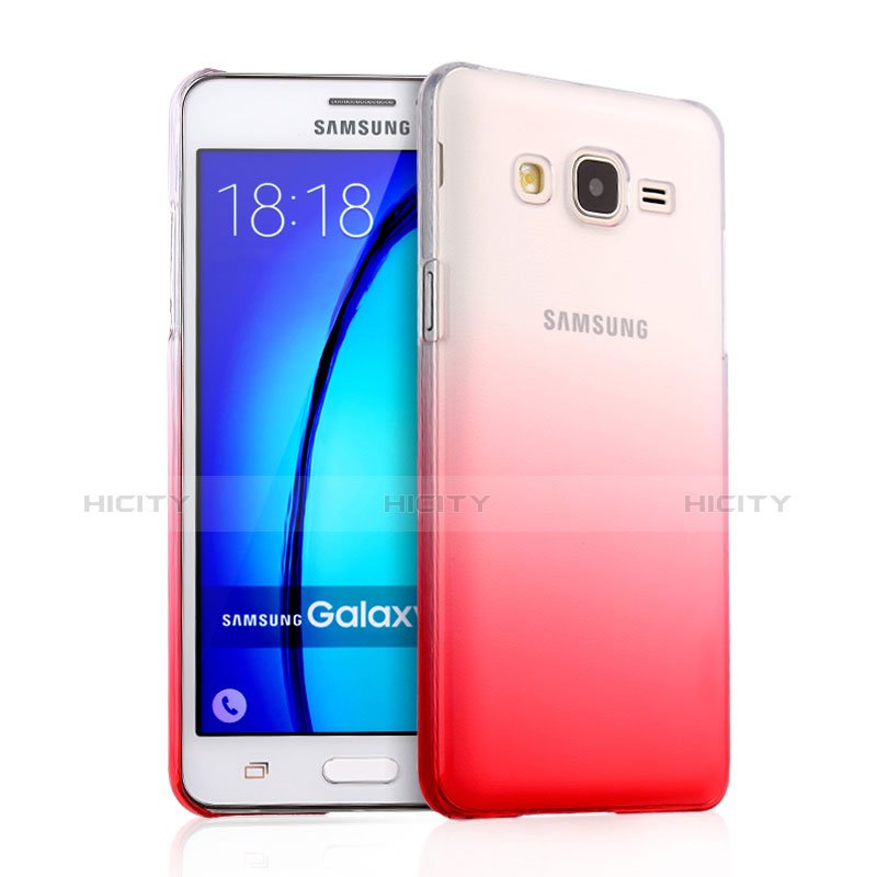 Custodia Plastica Trasparente Rigida Sfumato per Samsung Galaxy On5 Pro Rosso