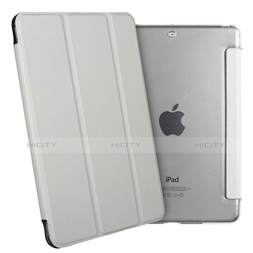 Custodia Portafoglio In Pelle con Pellicola in Vetro Temperato Protettiva per Apple iPad Mini 2 Argento