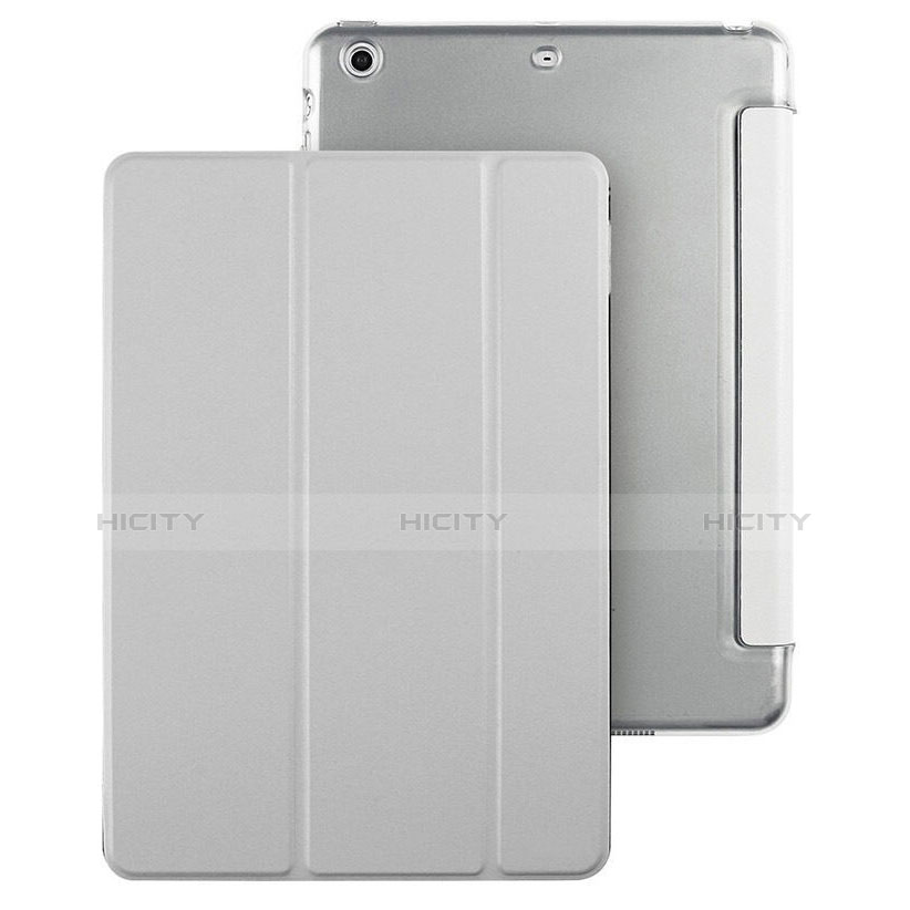 Custodia Portafoglio In Pelle con Pellicola in Vetro Temperato Protettiva per Apple iPad Mini 2 Argento
