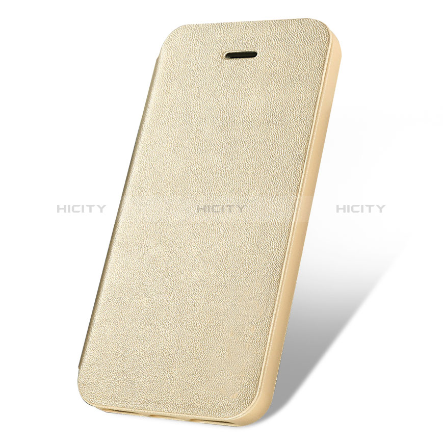 Custodia Portafoglio In Pelle con Stand L01 per Apple iPhone 5S Oro