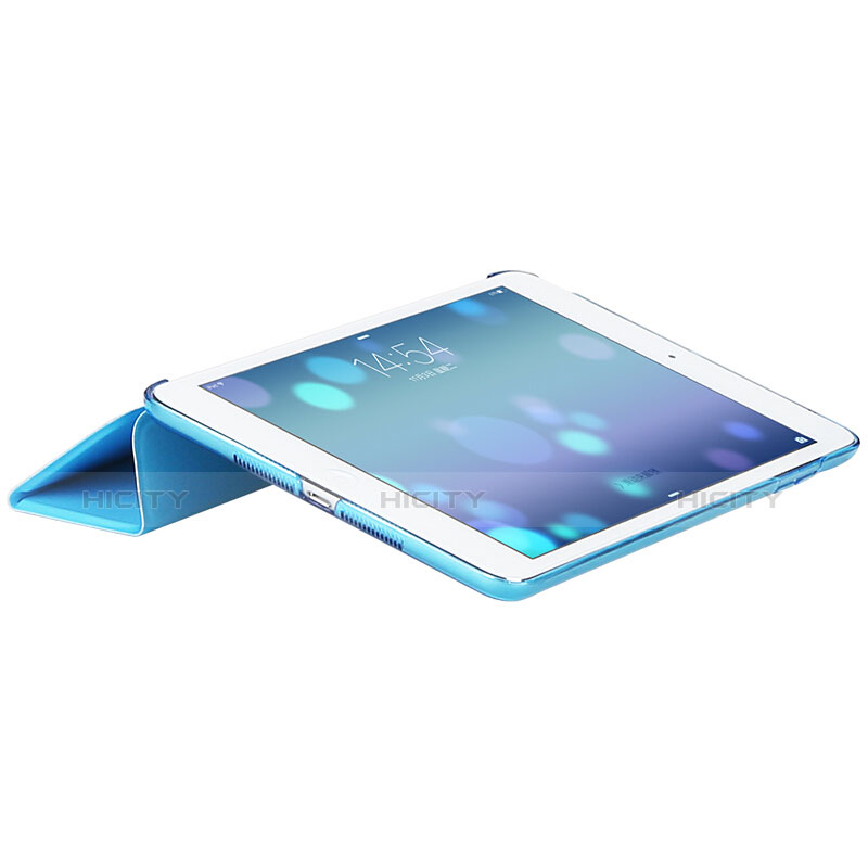Custodia Portafoglio In Pelle con Stand L01 per Apple New iPad 9.7 (2017) Cielo Blu