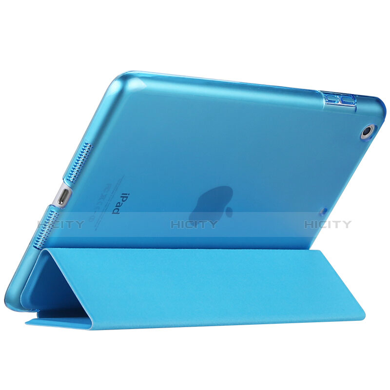 Custodia Portafoglio In Pelle con Stand L01 per Apple New iPad 9.7 (2017) Cielo Blu