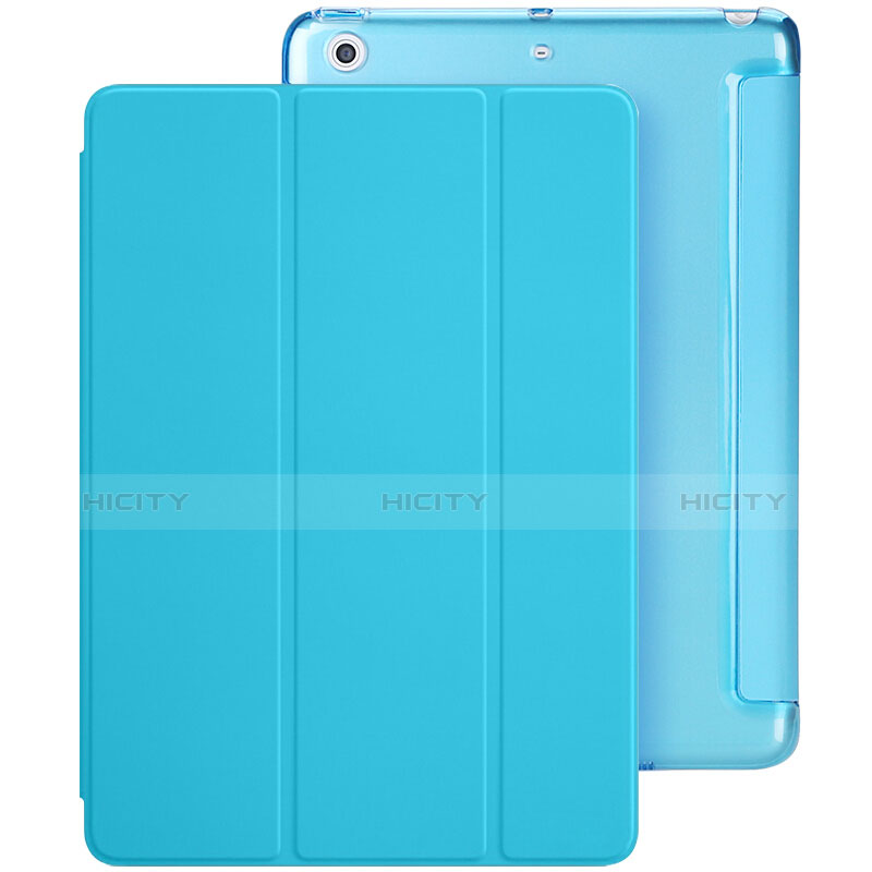 Custodia Portafoglio In Pelle con Stand L01 per Apple New iPad 9.7 (2017) Cielo Blu