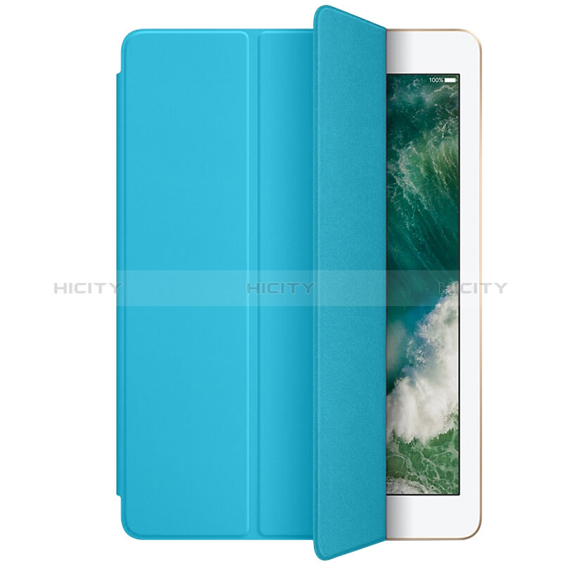 Custodia Portafoglio In Pelle con Stand L01 per Apple New iPad 9.7 (2018) Cielo Blu