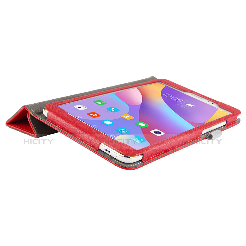 Custodia Portafoglio In Pelle con Stand L01 per Huawei Honor Pad 2 Rosso