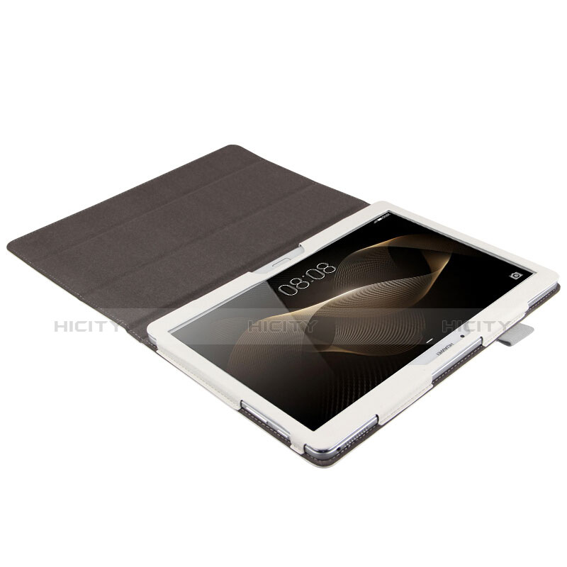 Custodia Portafoglio In Pelle con Stand L01 per Huawei MediaPad M2 10.0 M2-A01 M2-A01W M2-A01L Bianco