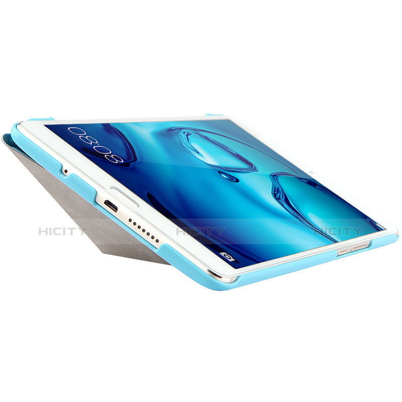 Custodia Portafoglio In Pelle con Stand L01 per Huawei MediaPad M3 Blu