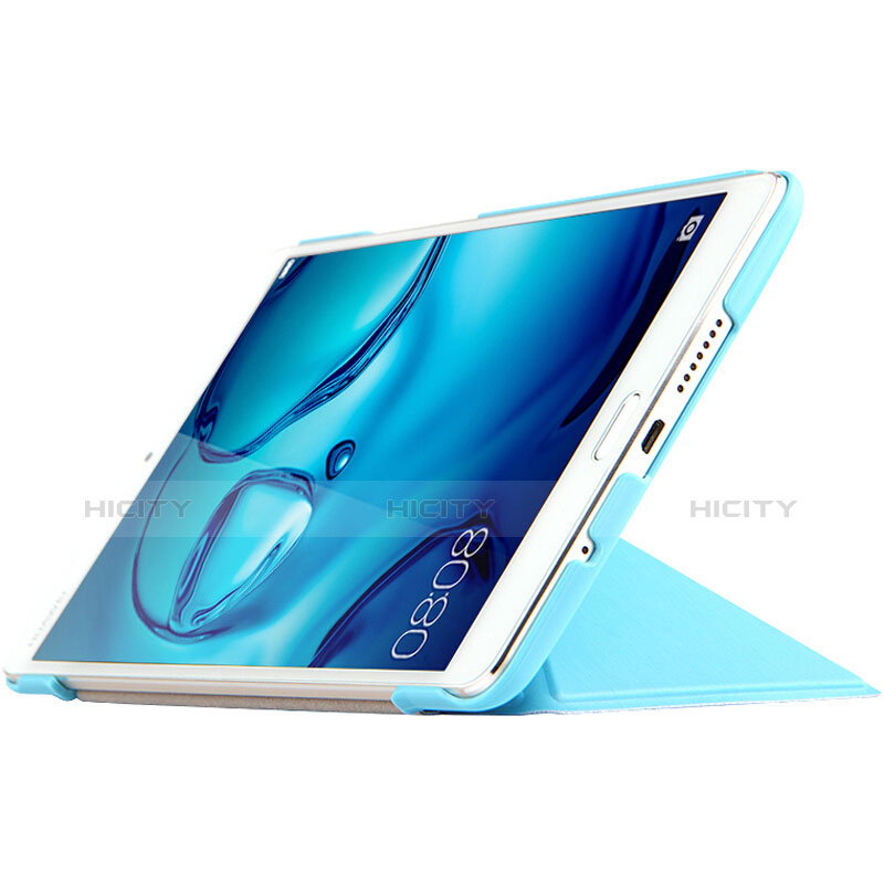 Custodia Portafoglio In Pelle con Stand L01 per Huawei MediaPad M3 Blu