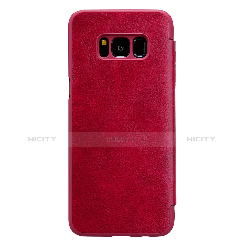 Custodia Portafoglio In Pelle con Stand L01 per Samsung Galaxy S8 Plus Rosso