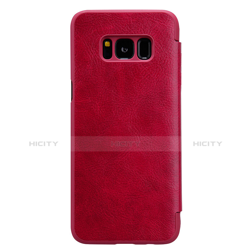 Custodia Portafoglio In Pelle con Stand L01 per Samsung Galaxy S8 Rosso