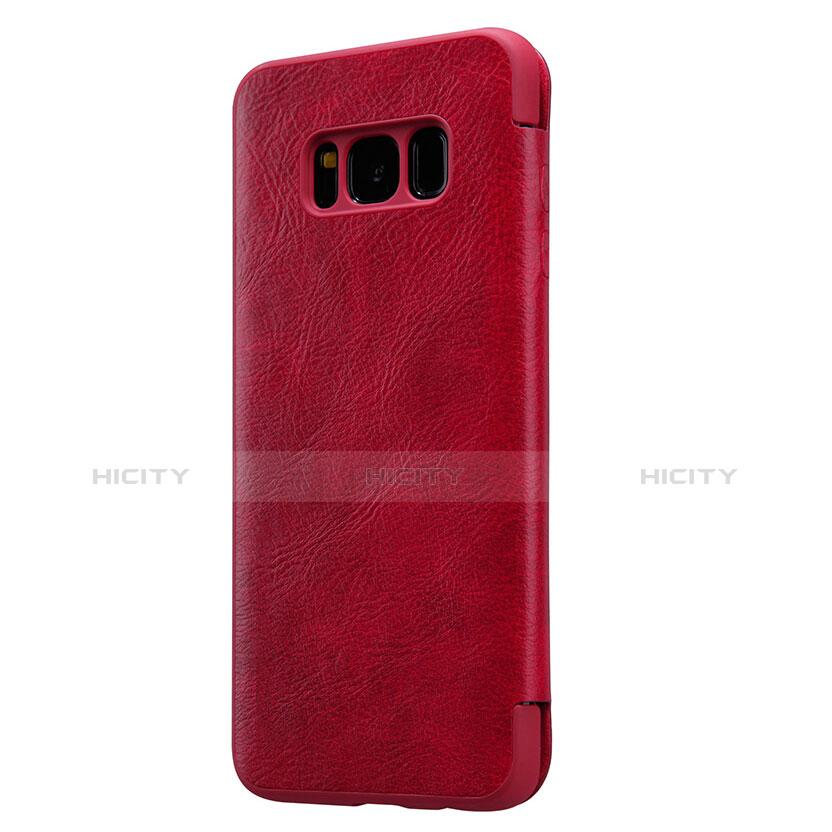 Custodia Portafoglio In Pelle con Stand L01 per Samsung Galaxy S8 Rosso