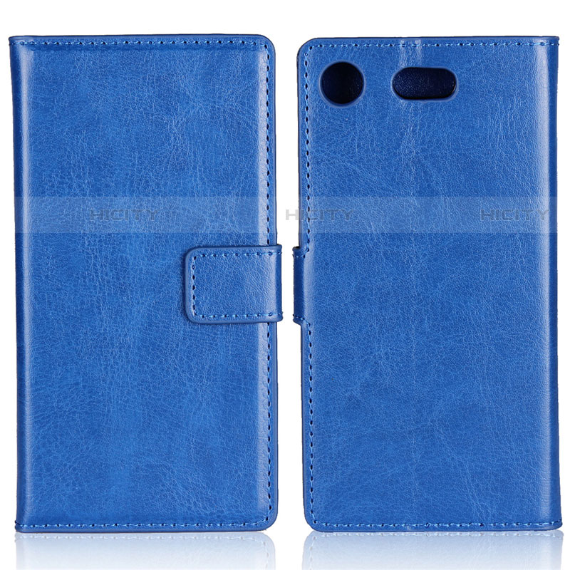 Custodia Portafoglio In Pelle con Stand L01 per Sony Xperia XZ1 Compact Blu