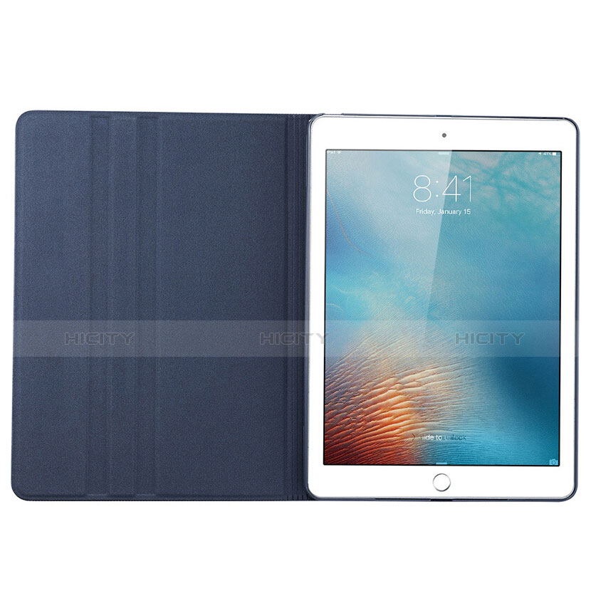 Custodia Portafoglio In Pelle con Stand L02 per Apple iPad Mini 2 Blu