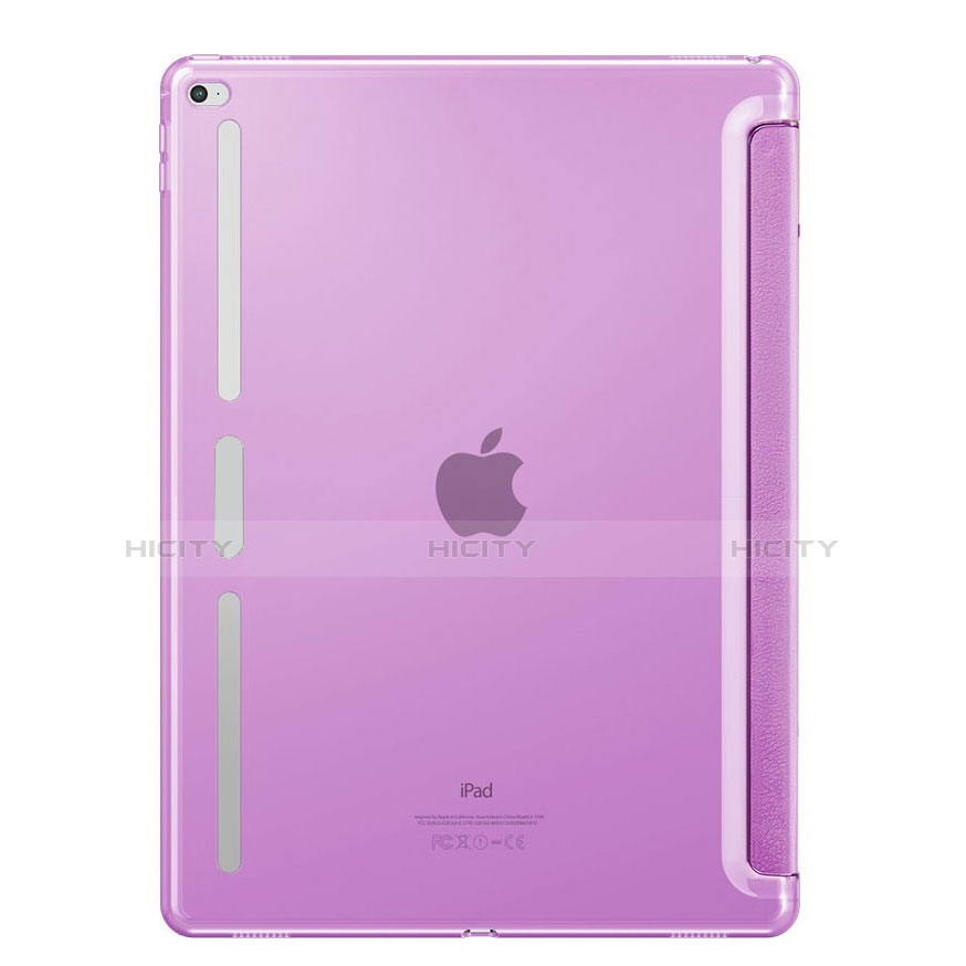 Custodia Portafoglio In Pelle con Stand L02 per Apple iPad Pro 12.9 Viola