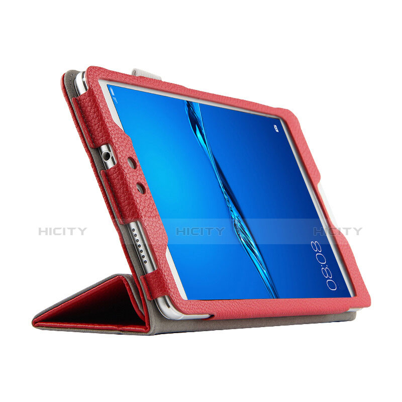 Custodia Portafoglio In Pelle con Stand L02 per Huawei MediaPad M3 Lite 8.0 CPN-W09 CPN-AL00 Rosso