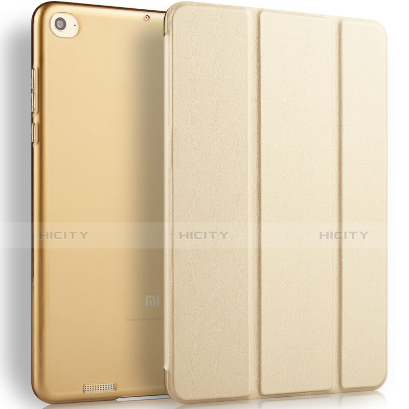 Custodia Portafoglio In Pelle con Stand L02 per Xiaomi Mi Pad 3 Oro