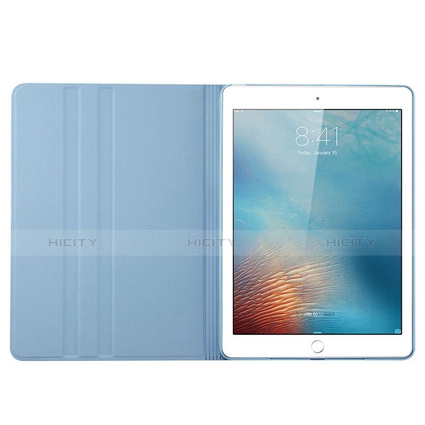 Custodia Portafoglio In Pelle con Stand L03 per Apple iPad Mini 2 Cielo Blu