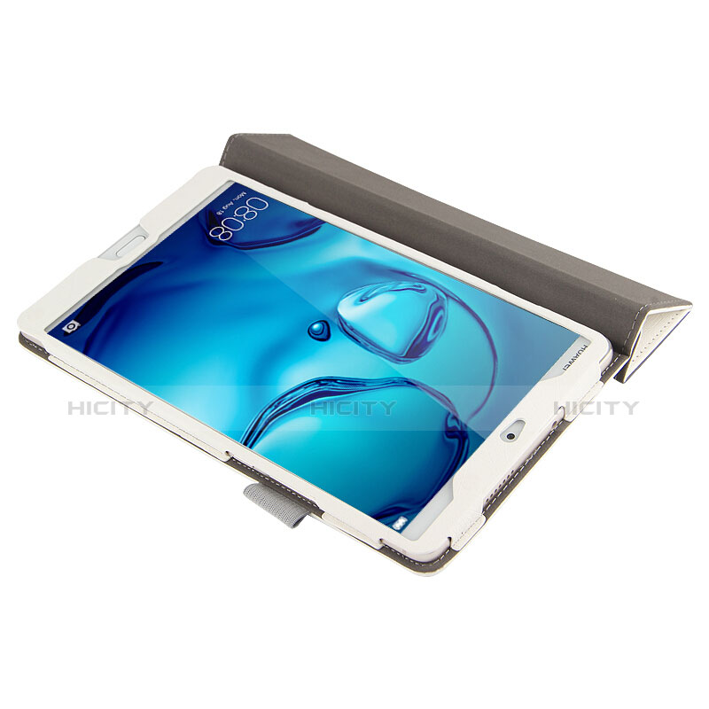 Custodia Portafoglio In Pelle con Stand L04 per Huawei Mediapad M3 8.4 BTV-DL09 BTV-W09 Bianco