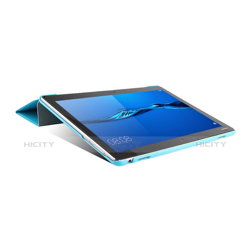 Custodia Portafoglio In Pelle con Stand L04 per Huawei MediaPad M3 Lite 10.1 BAH-W09 Cielo Blu