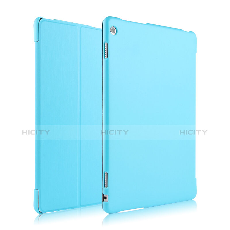 Custodia Portafoglio In Pelle con Stand L04 per Huawei MediaPad M3 Lite 10.1 BAH-W09 Cielo Blu