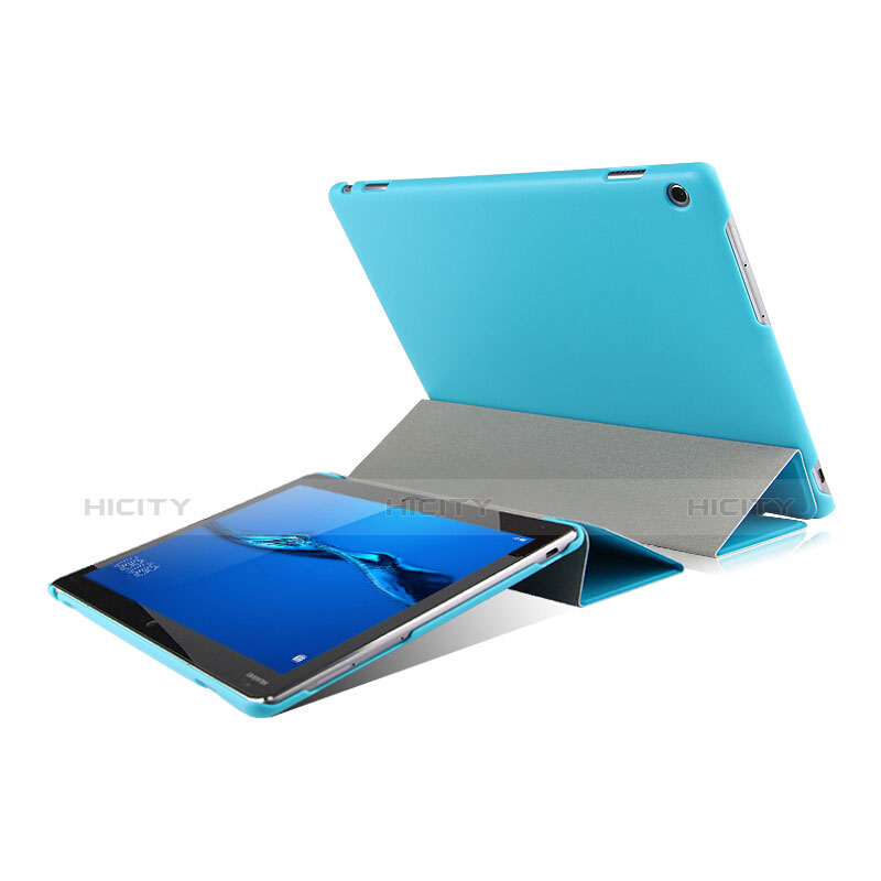Custodia Portafoglio In Pelle con Stand L04 per Huawei MediaPad M3 Lite 10.1 BAH-W09 Cielo Blu