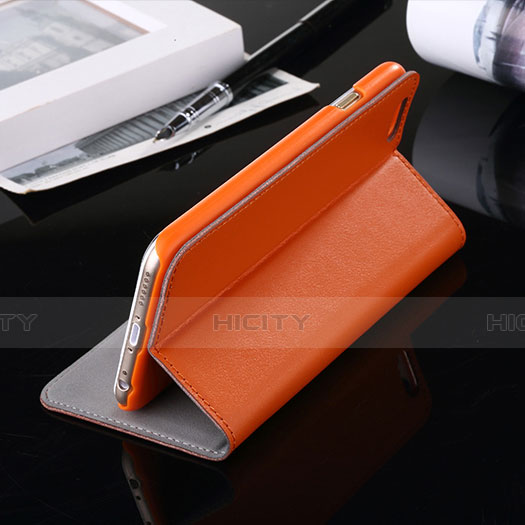 Custodia Portafoglio In Pelle con Stand per Apple iPhone 6 Arancione