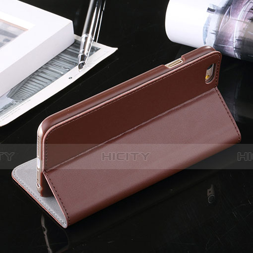 Custodia Portafoglio In Pelle con Stand per Apple iPhone 6 Plus Marrone