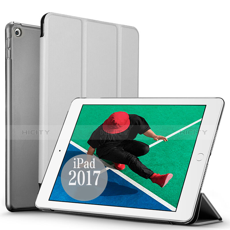 Custodia Portafoglio In Pelle con Stand per Apple New iPad 9.7 (2017) Argento