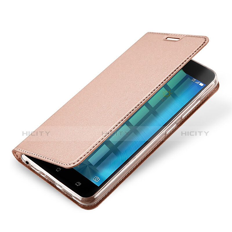 Custodia Portafoglio In Pelle con Stand per Asus Zenfone 3 Zoom Oro Rosa