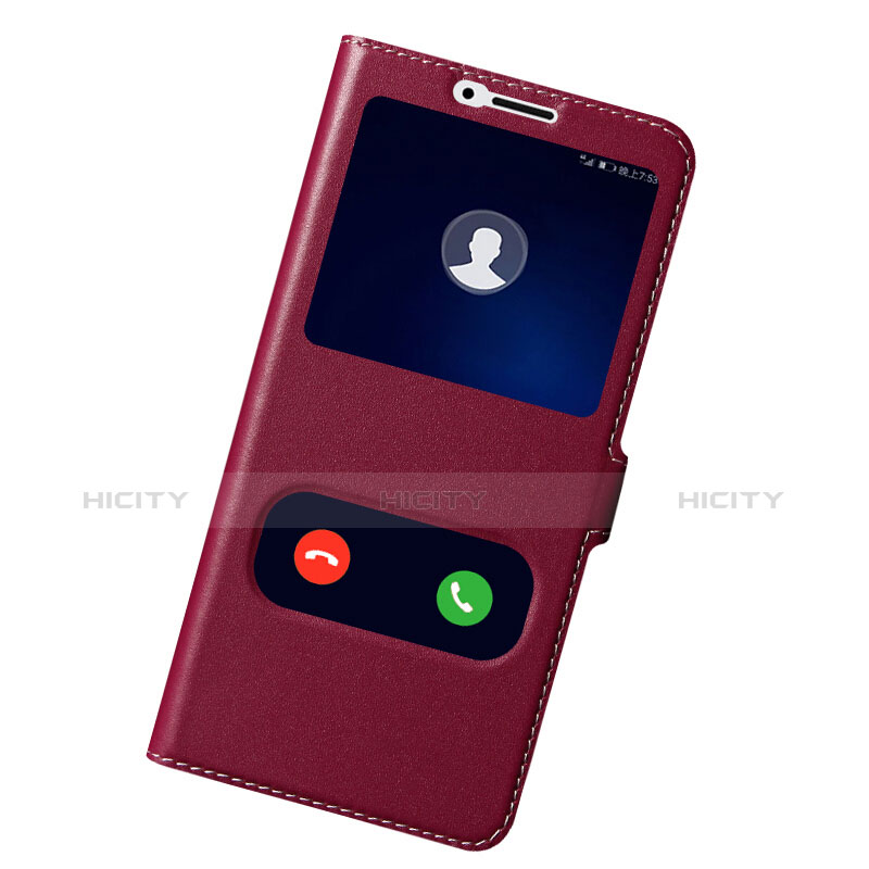 Custodia Portafoglio In Pelle con Stand per Huawei Honor View 10 Rosso