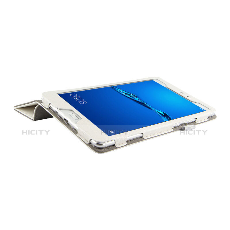 Custodia Portafoglio In Pelle con Stand per Huawei MediaPad M3 Lite 8.0 CPN-W09 CPN-AL00 Bianco